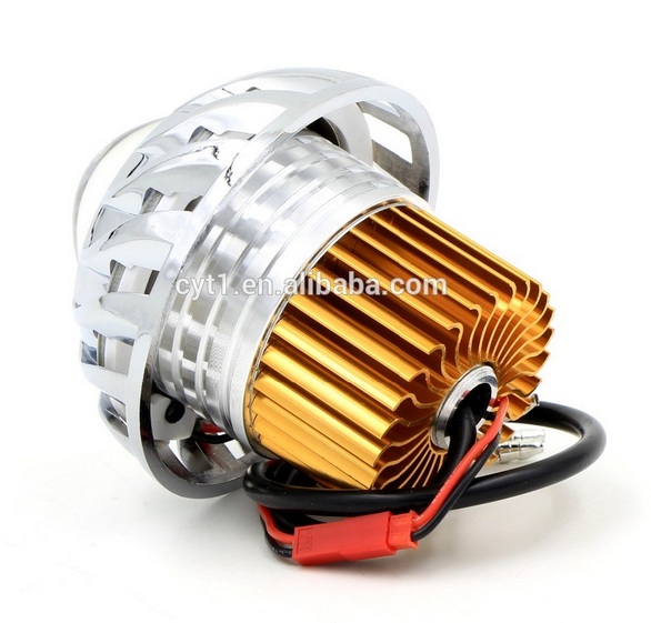 ไฟโปรเจคเตอร์รถมอเตอร์ไซค์แบบ LED รุ่น 10 วัตต์ ทรงใบพัดสี ฟ้า ขาว