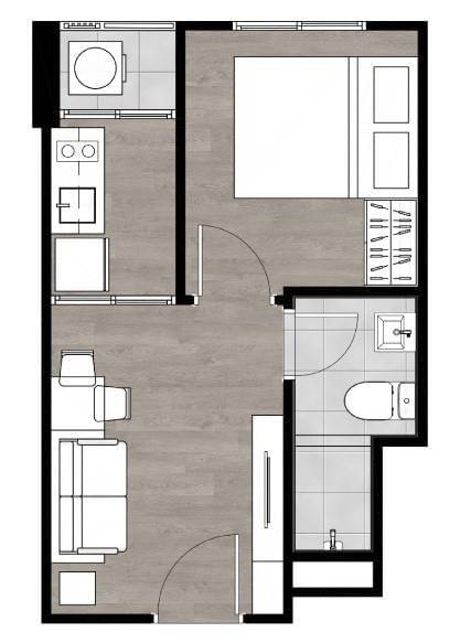ให้เช่า((ราคาถูก)) คอนโด น็อตติ้งฮิลล์จตุจักร อินเตอร์เชนจ์ Notting Hill Jatujak - Interchange ห้องสตูดิโอ ขนาด 27 ตร.ม. ชั้น 4 ใกล้BTSหมอชิตและMRTจตุจักร