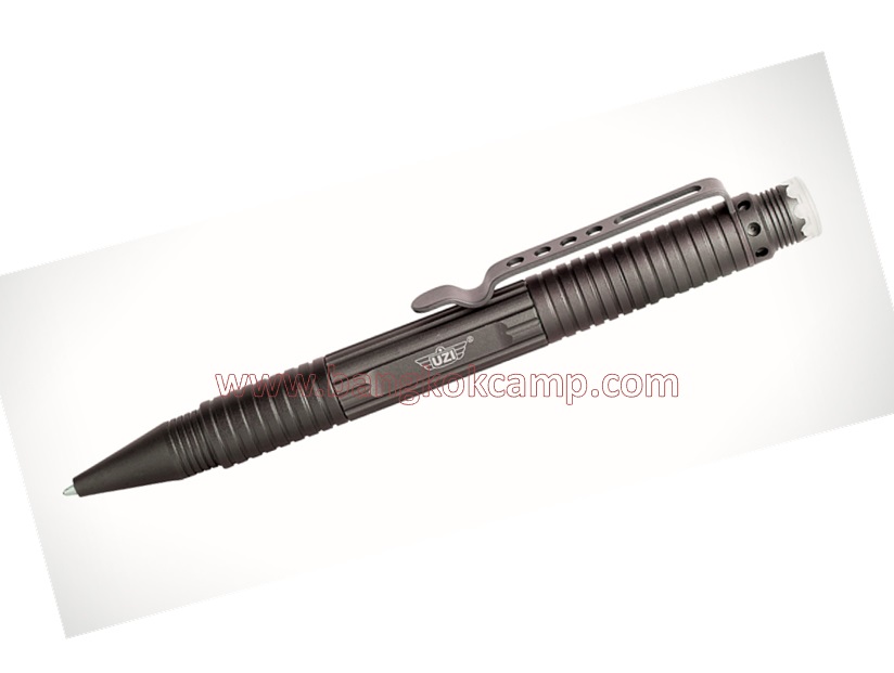 ปากกา UZI ท้ายด้ามหัวcrown สีไททาเนียม UZI Tactical Defender Pen #1 - Gun Metal
