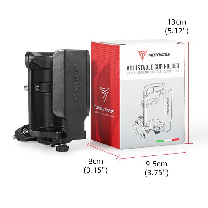 MOTOWOLF MDL3518 - ที่วางแก้วน้ำแท้ ฐานอลูมิเนียม มีให้เลือก 2 แบบ แฮนด์บาร์และก้านกระจก
