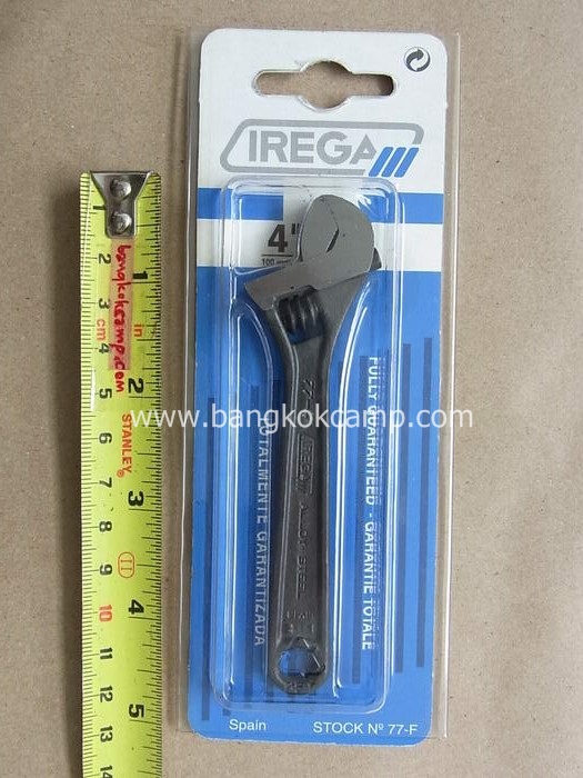 ประแจเลื่อน IREGA ขนาด 4 นิ้ว สเปน Made in Spain ใหม่ แท้. (แพ็คฟ้า)