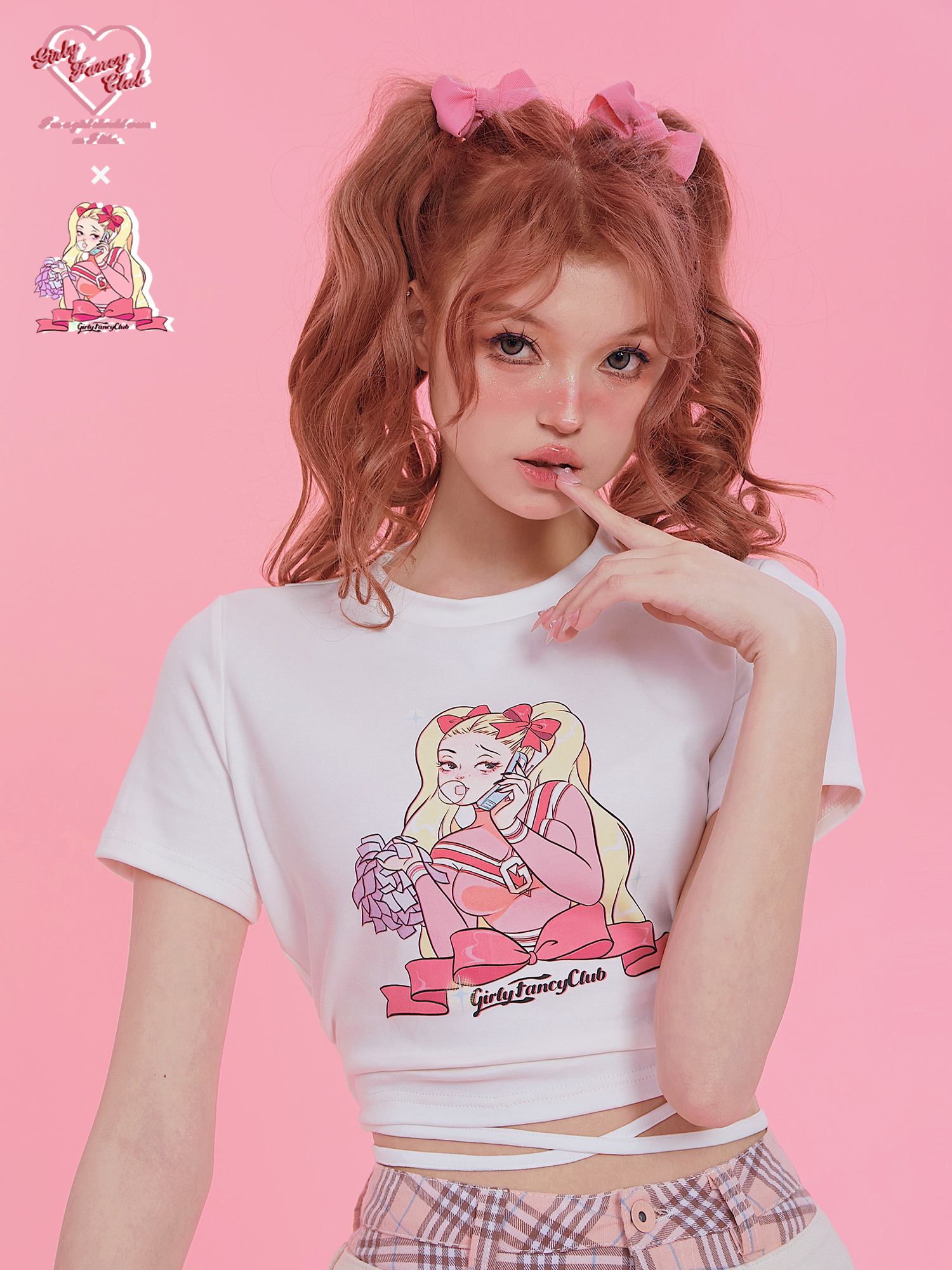 Girly Fancy Club : พรีออเดอร์ เสื้อยืดแขนสั้นคอกลมพิมพ์ลายแบรนด์มีให้เลือก 2แบบ แบรนด์แท้