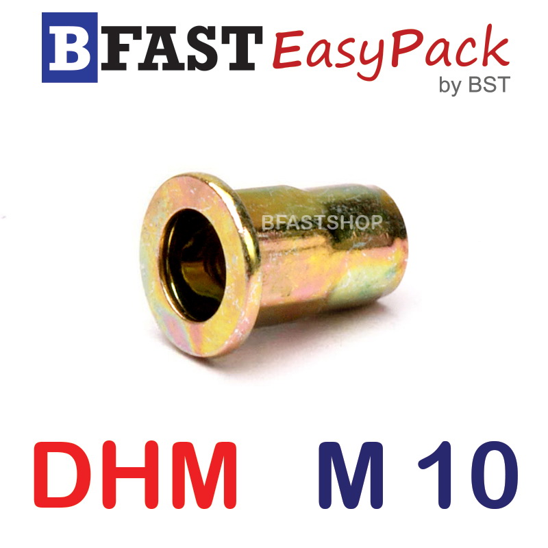 รีเวทนัท หัวแบนคอเหลี่ยม DHM M10 (2 ตัว/ถุง)