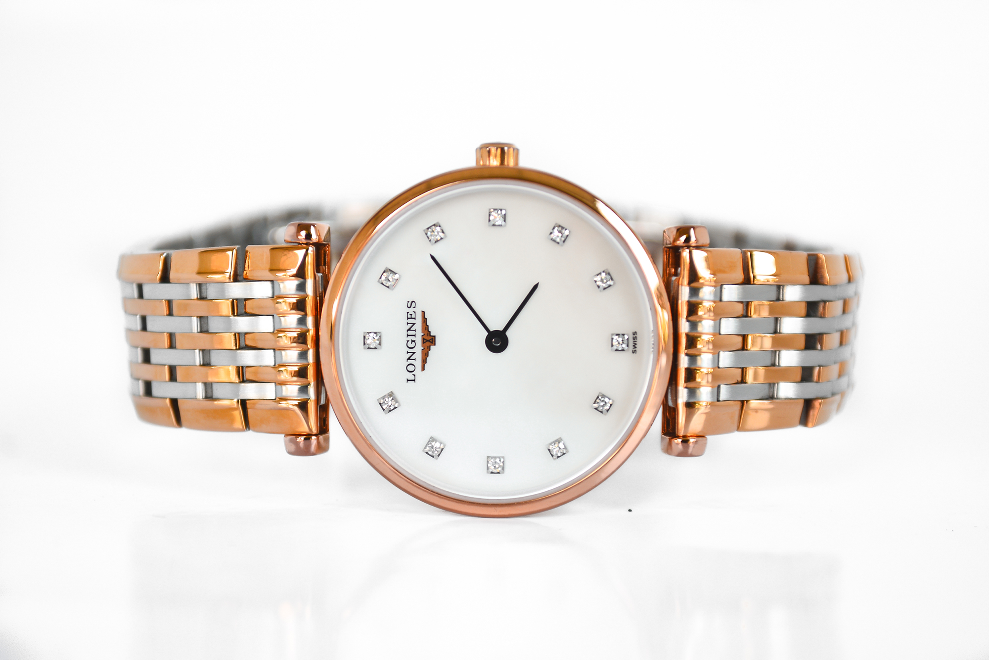 Longines La Grande Classique ฝังเพชร 12เม็ด หน้ามุก
