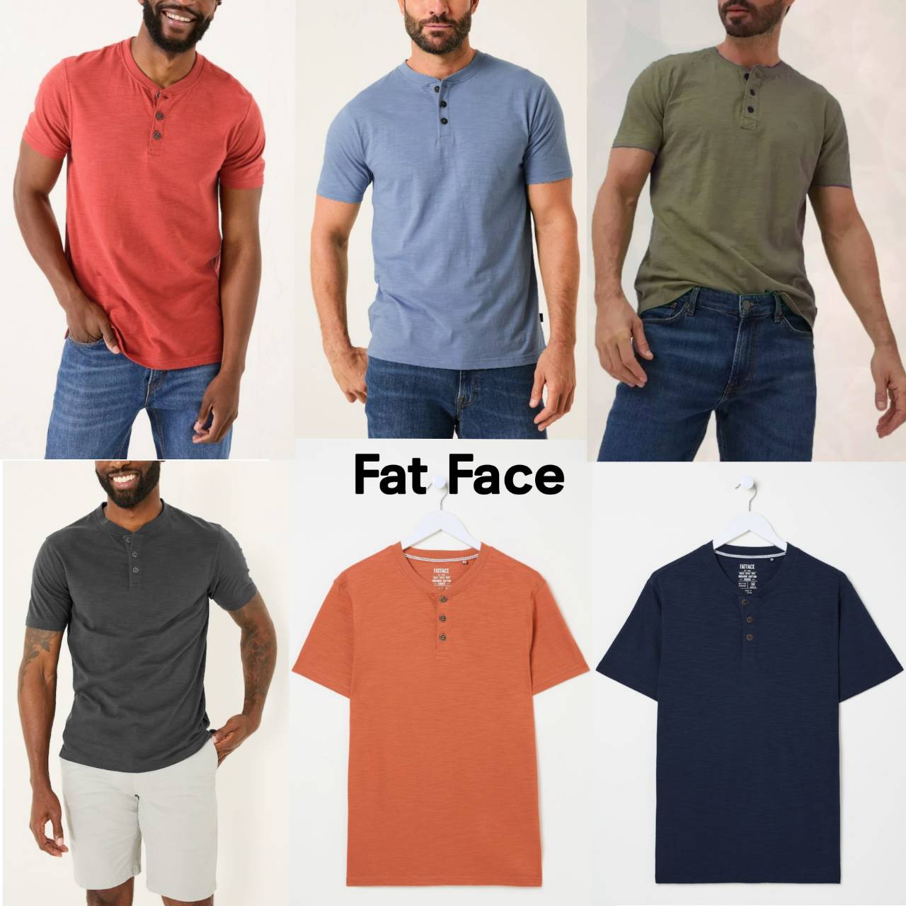 FAT FACE Woodside Slub Henley T-Shirt