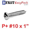 สกรูเกลียวสแตนเลส P+ SUS # 10 x 1" (15 ตัว/ถุง)