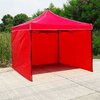 เต็นท์พับได้ สีเเดง ขนาด 3m x 3m พร้อมผ้าข้าง 300D 3 ด้าน