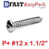 สกรูเกลียวสแตนเลส P+ SUS # 12 x 1.1/2" (10 ตัว/ถุง)