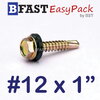 สกรูหัวเหลี่ยมปลายสว่าน #12 x 1" +ยางรอง (ุ15 ตัว/ถุง)