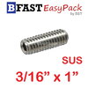 สกรูตัวหนอนสแตนเลส SUS 3/16 x 1" (5 ตัว/ถุง)