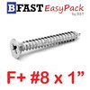 สกรูเกลียวสแตนเลส F+ SUS # 8 X 1" (15 ตัว/ถุง)