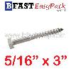สกรูเกลียวปล่อยขันไม้สแตนเลส 5/16" x 3" ( 1 ตัว/ถุง)
