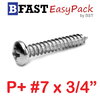 สกรูเกลียวสแตนเลส P+ SUS # 7 x 3/4" (15 ตัว/ถุง)