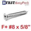 สกรูเกลียวสแตนเลส F+ SUS # 8 X 5/8" (15 ตัว/ถุง)