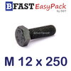 สกรูมิลดำ M12 x 250 *เกลียวครึ่ง*