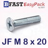 สกรูมิลสี่แฉก JF M 8 x 20 (10 ตัว/ถุง)