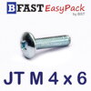 สกรูมิลสี่แฉก หัวร่ม JT M 4 x 6 (25 ตัว/ถุง)