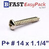 สกรูเกลียวเหล็ก P+ # 14 x 1.1/4" (10 ตัว/ถุง)