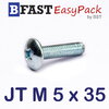 สกรูมิลสี่แฉก หัวร่ม JT M 5 x 35 (15 ตัว/ถุง)
