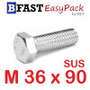 สกรูหัวเหลี่ยมสแตนเลส M36 x 90