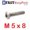 สกรูหัวจมกลมสแตนเลส SUS M5 x 8 ( 8 ตัว/ถุง )