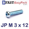 สกรูมิลสี่แฉก JP M 3 x 12 (40 ตัว/ถุง)