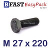 สกรูมิลดำ M27 x 220 *เกลียวครึ่ง*