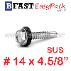 สกรูหัวเหลี่ยมปลายสว่านสแตนเลส SUS #14 x 4.1/2" (1 ตัว/ถุง)