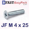 สกรูมิลสี่แฉก JF M 4 x 25 (20 ตัว/ถุง)