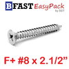 สกรูเกลียวสแตนเลส F+ SUS # 8 X 2.1/2" (10 ตัว/ถุง)
