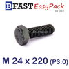 สกรูมิลดำ M24 x 220 *เกลียวครึ่ง*