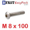สกรูหัวจมกลมสแตนเลส SUS M8 x 100 ( 1 ตัว/ถุง )
