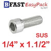 สกรูหัวจมสแตนเลส SUS 1/4" x 1.1/2" (4 ตัว/ถุง)