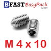 สกรูตัวหนอนปลายแหลมสแตนเลส SUS M4 x 10 (2 ตัว/ถุง)