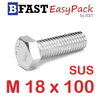 สกรูหัวเหลี่ยมสแตนเลส M18 x 100