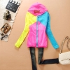 fashion เสื้อผ้าร่ม มีฮู้ด สีสะท้อนแสง ชมพู เขียว ฟ้า ใส่กันแดด กันฝน