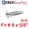 สกรูปลายสว่านสแตนเลส F+ SUS #8 x 5/8" ( 12ตัว/ถุง)
