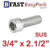 สกรูหัวจมสแตนเลส SUS 3/4" x 2.1/2" (1 ตัว/ถุง)