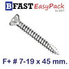 สกรูยิดไม้ฝาและเชิงชาย ปลายผ่าแหลม F+ #7-19 x 45 mm. (15 ตัว/ถุง)