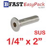 สกรูหัวจมเตเปอร์สแตนเลส SUS 1/4" x 2" ( 3 ตัว/ถุง )