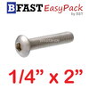 สกรูหัวจมกลมสแตนเลส SUS 1/4" x 2" ( 2 ตัว/ถุง )