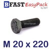 สกรูมิลดำ M20 x 220 *เกลียวครึ่ง*