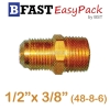 ข้อต่อตรงฮาฟยูเนี่ยน (48-8-6) 1/2" x 3/8" (1 ตัว/ถุง)