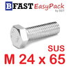 สกรูหัวเหลี่ยมสแตนเลส M24 x 65