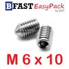สกรูตัวหนอนปลายแหลมสแตนเลส SUS M6 x 10 (2 ตัว/ถุง)