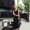 MAXI DRESS - เดรสยาว ผ้าคอตตอน ใส่เที่ยว โทนสีชมพู แขนกุด เปิดหลัง ASIA STREET FASHION
