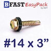 สกรูหัวเหลี่ยมปลายสว่าน #14 x 3" +ยางรอง (ุ6 ตัว/ถุง)