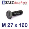 สกรูมิลดำ M27 x 160 *เกลียวครึ่ง*