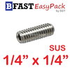 สกรูตัวหนอนสแตนเลส SUS 1/4 x 1/4 (12 ตัว/ถุง)