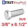 สกรูหัวเหลี่ยมสแตนเลส 3/8" x 6.1/2" (1 ตัว)